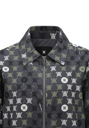 Women's Allover Logo Hooded Blouson Jacket - Grey