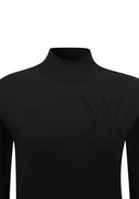 Women's Logo Pattern Turtleneck Sweater - Black