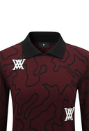 Women's Seasonal Pattern Collar Sweater - Burgundy