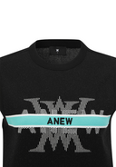 Women's Logo Round Neck Knit Vest - Black