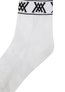 Women's Stripe Logo Middle Socks - White