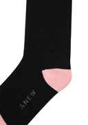 Women's Color Block Knee Socks - Black