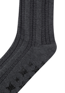 Women's Shiny Knee Socks - Dark Grey