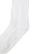 Women's Shiny Knee Socks - White