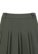 Women's Pleated Skirt - Dark Khaki