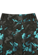 Women's Camo Pattern Pleats Skirt - Aqua Blue