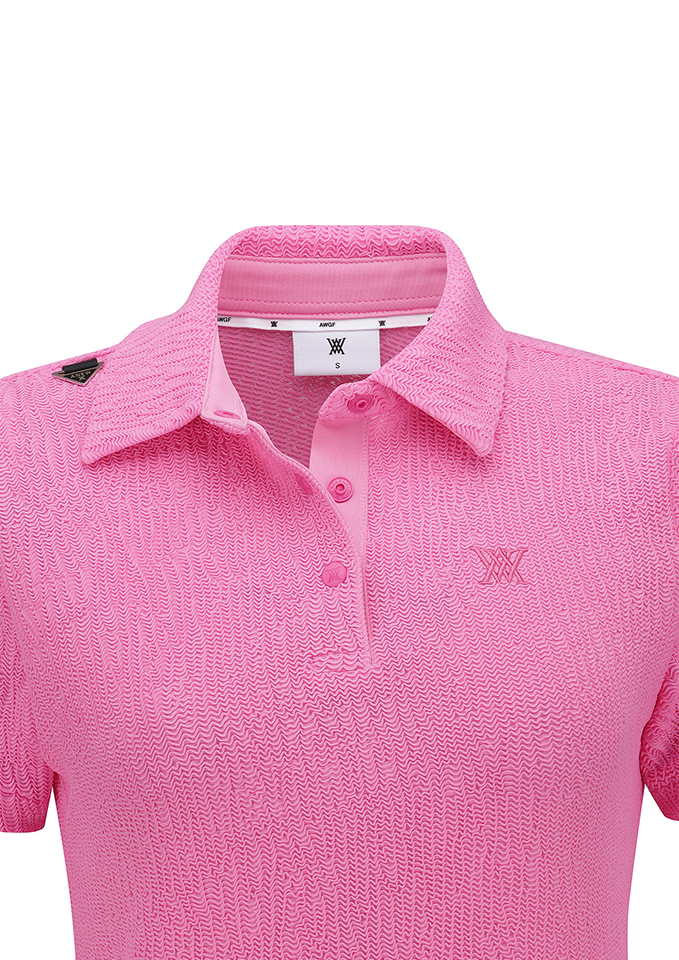 Women's Wave Textured Transition Short Sleeve T-Shirts - Pink Women's Wave Textured Transition Short Sleeve T-Shirts - Pink