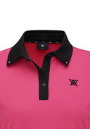 Women's Contrast Collar T-Shirt - Pink
