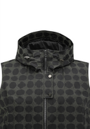 Women's Allover Logo Hooded Vest - Black