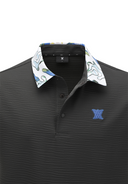 Men's Abstract Printed Polo T-Shirt - Dark Grey