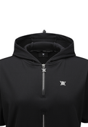 Women's Abstract Double Zip Anorak T-Shirt - Black