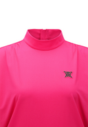 Women's Mock Neck Anorak T-Shirt - Hot Pink