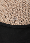 Women's Raffia Mix Bucket Hat - Black