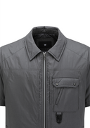 Men's Padded Short Sleeve Shirt Jacket - Dark Grey