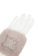 Women's Cold Proof Fur Glove - Ivory