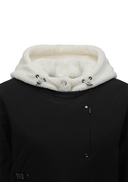 Women's Detachable Hood Padded Anorak - Black