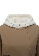 Women's Detachable Hood Padded Anorak - Camel