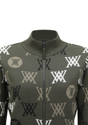 Women's Color Logo Pattern Sweater Cardigan - Dark Khaki