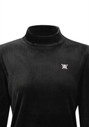Women's Corduroy Middle Length T-Shirt - Black