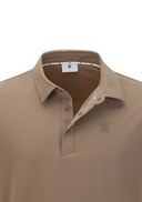 Men's Solid Short Sleeve Collar T-Shirt - Beige