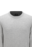 Men's Cashmere Round Sweater - Melange Grey