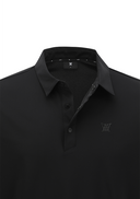 Men's Solid Long Sleeve Collar T-Shirt - Black