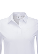 Women's Solid Long Sleeve Collar T-Shirt - White
