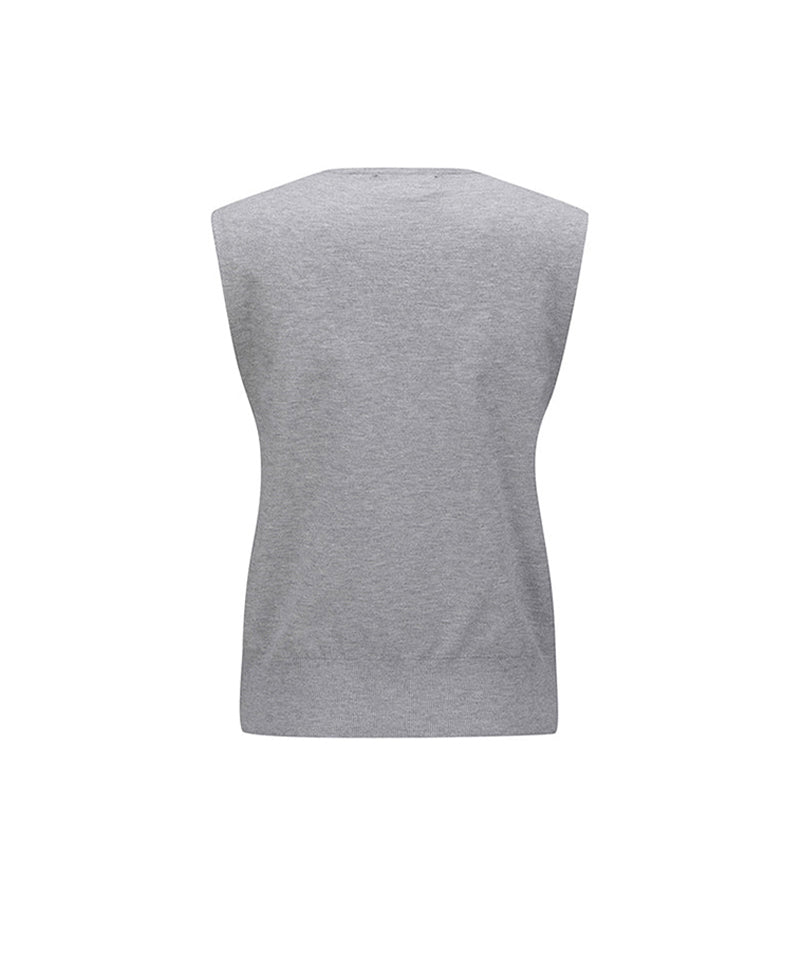 Women's Sweater Vest - Mellange Grey
