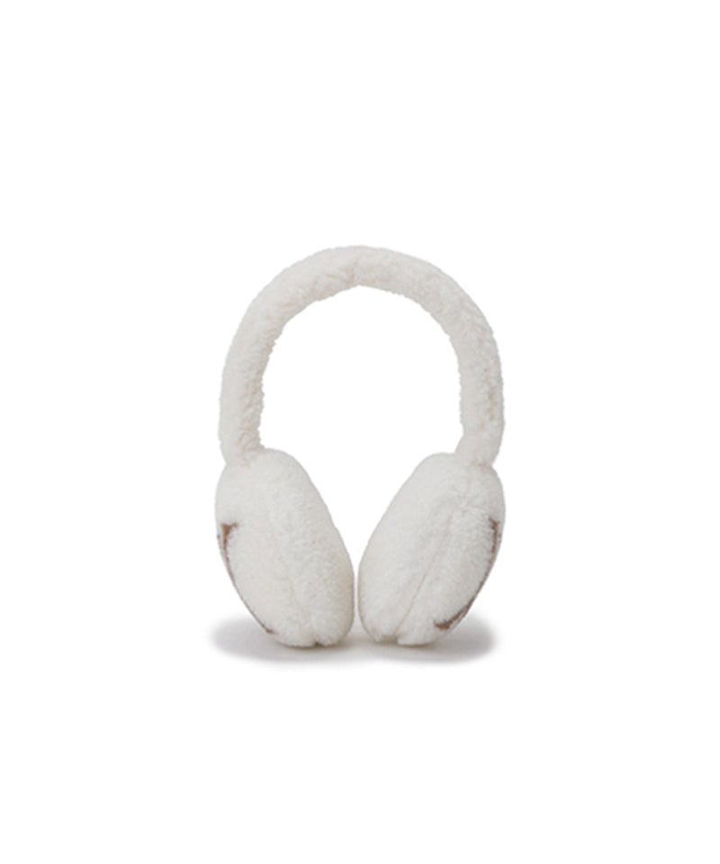 Women's Curly Earmuffs - Ivory