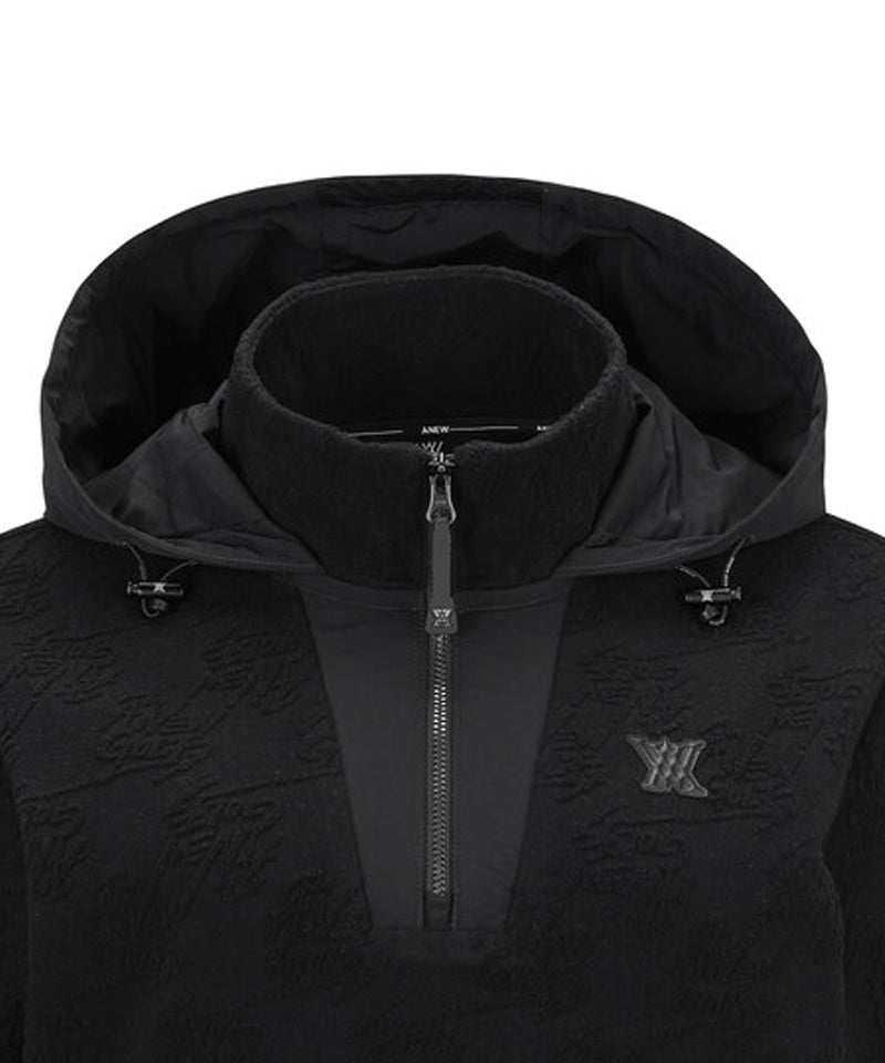 Women's Logo Pattern Anorak - Black