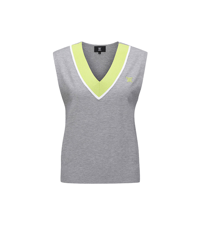 Women's Sweater Vest - Mellange Grey
