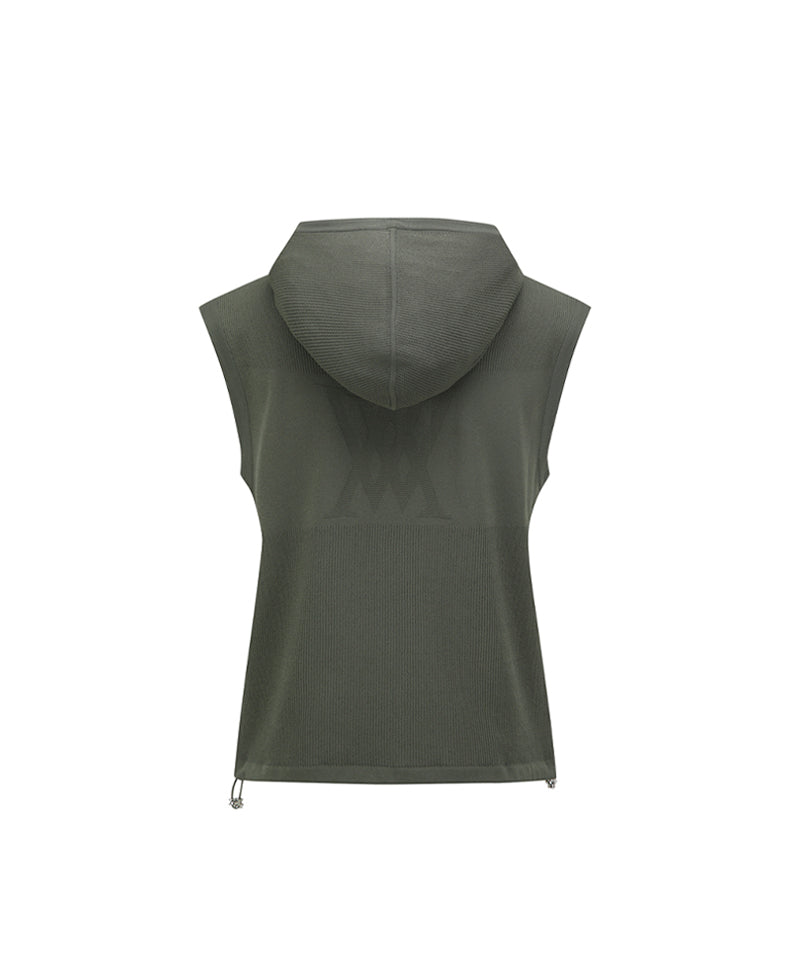 ANEW Golf Women's SM Hybrid Hoody Knit Vest - Light Khaki