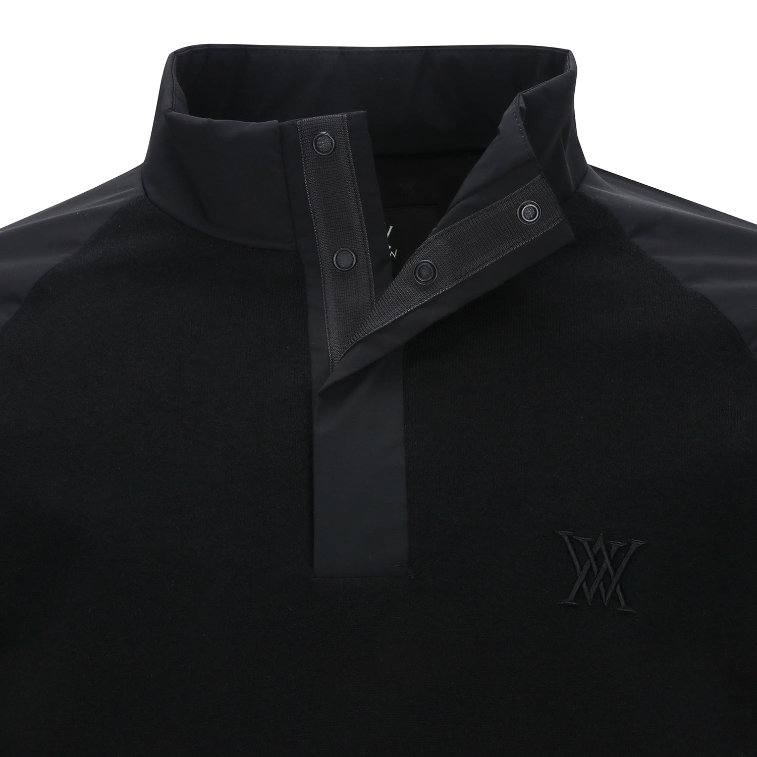 ANEW Golf Men's Preformance Wind Block Hybrid Pullover - Black