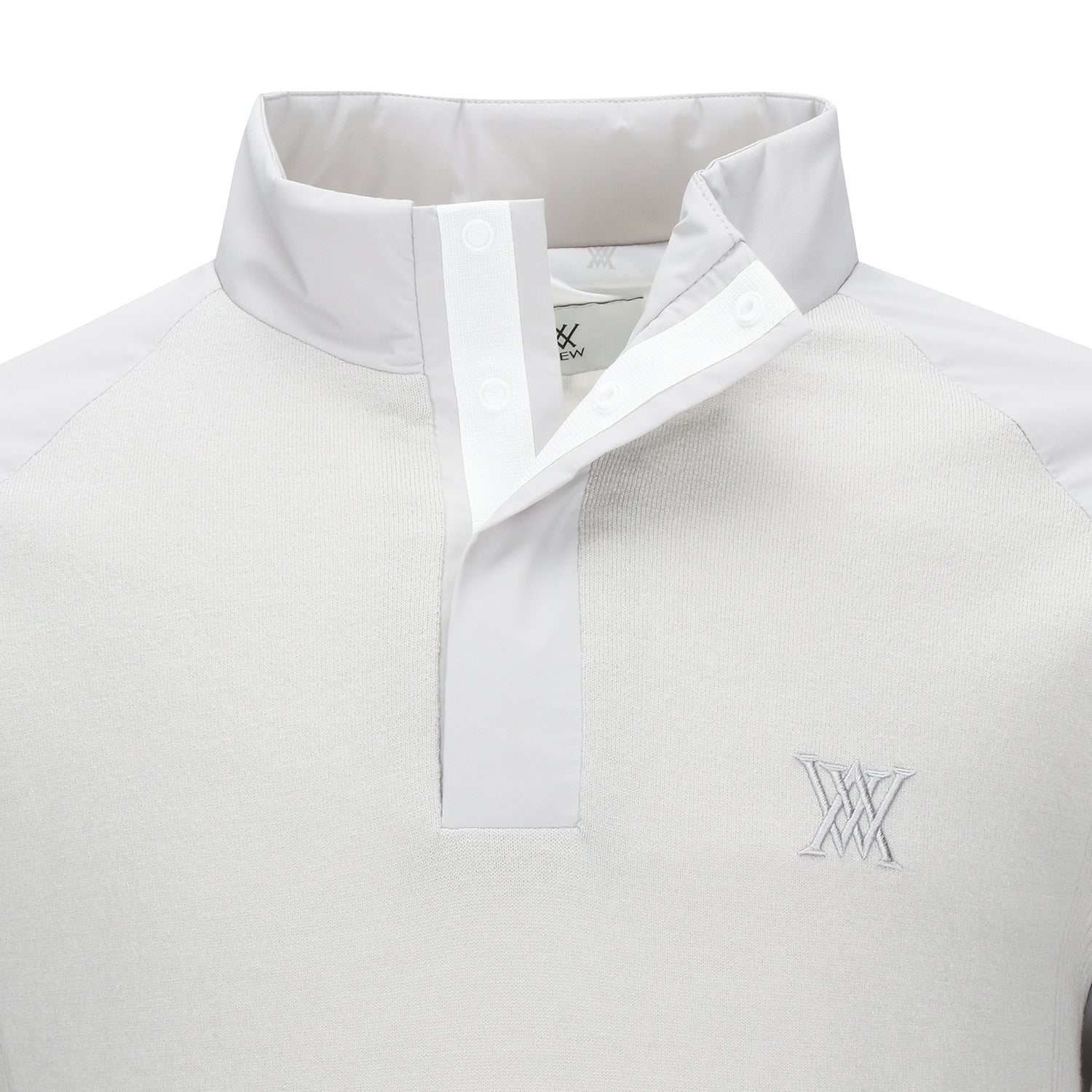 ANEW Golf Men's Preformance Wind Block Hybrid Pullover - Light Grey