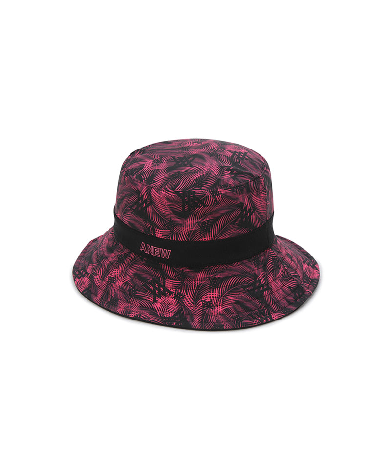 ANEW Golf Uni Tropical Pattern Reversible Bucket Hat - Black