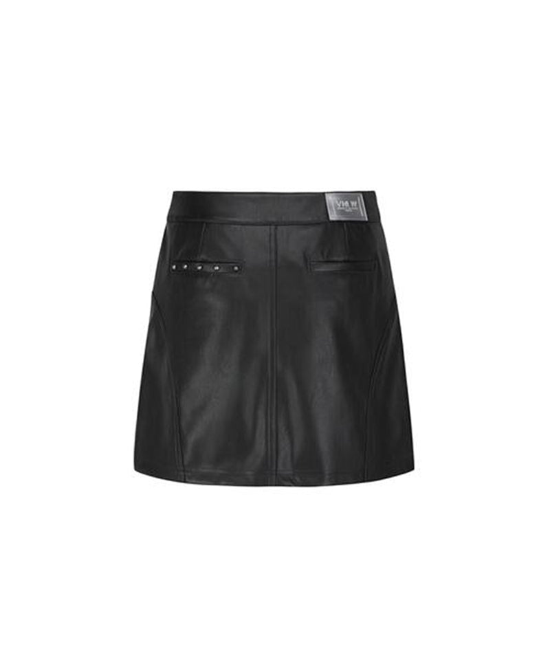Women's Faux Leather A - Line SQ - Black