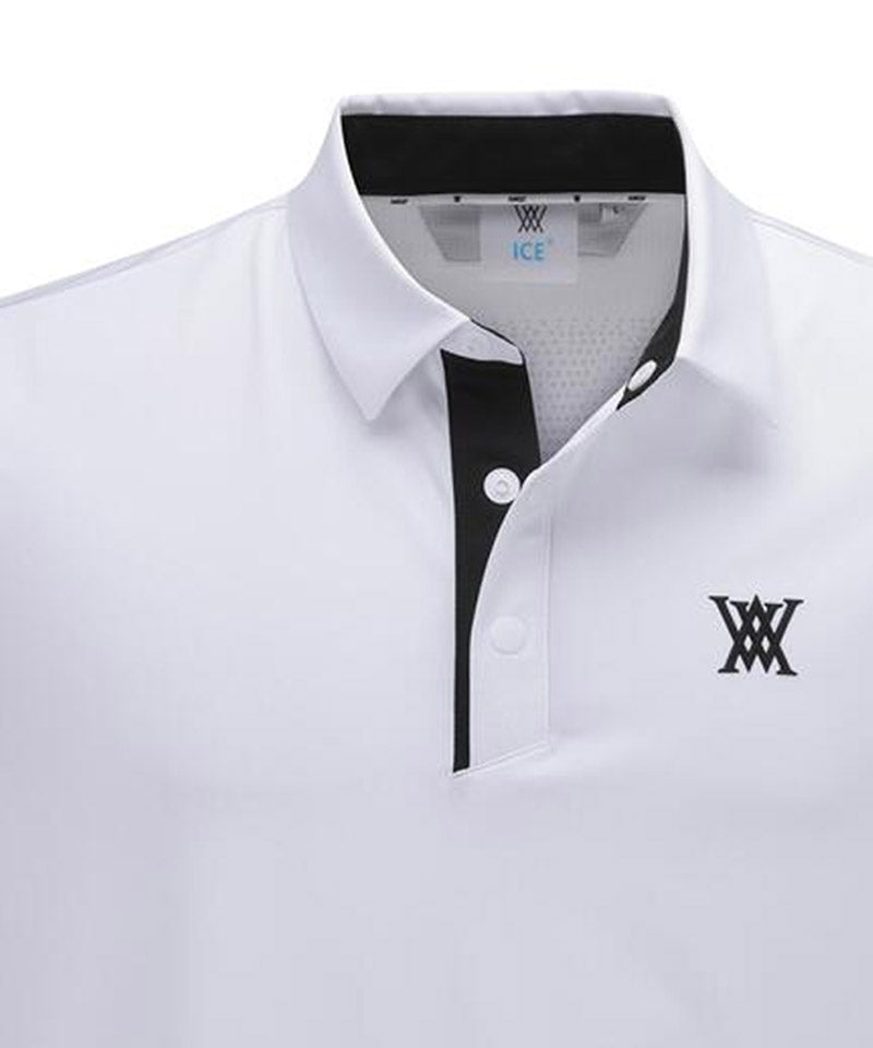 Men Ice Dots Incision Point Short T-Shirt - White