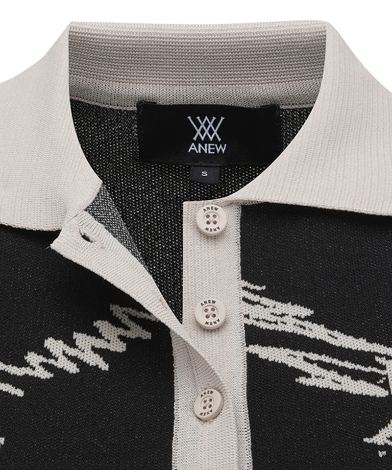 ANEW Golf Women's SM Logo Pattern Knit Vest - Black