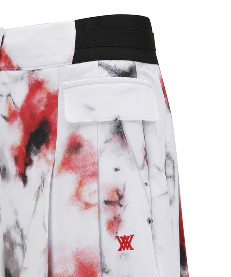 Women's SM Pleated Half Pants - White