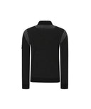 Men's Two Tone Half Zip-Up Pullover - Black