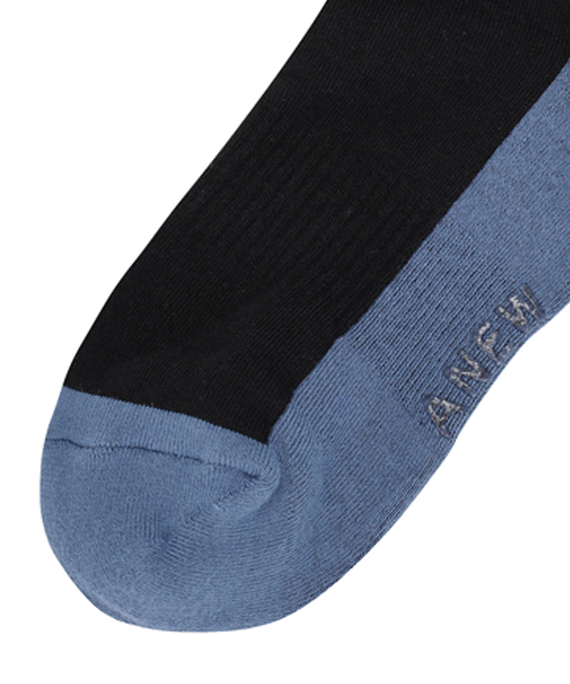 Women's Color Block Over Knee Socks - Black