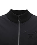 Men's Wooven Mixed Knit Vest - Black