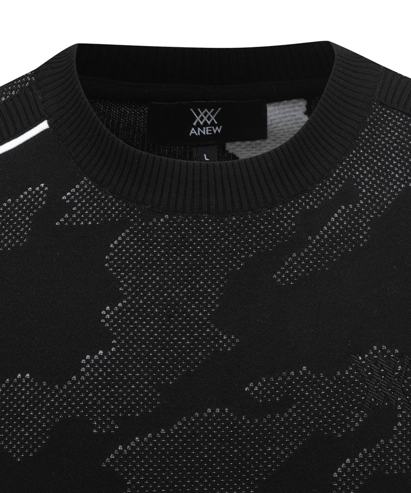Men's SP Camo Pattern Knit Vest - Black