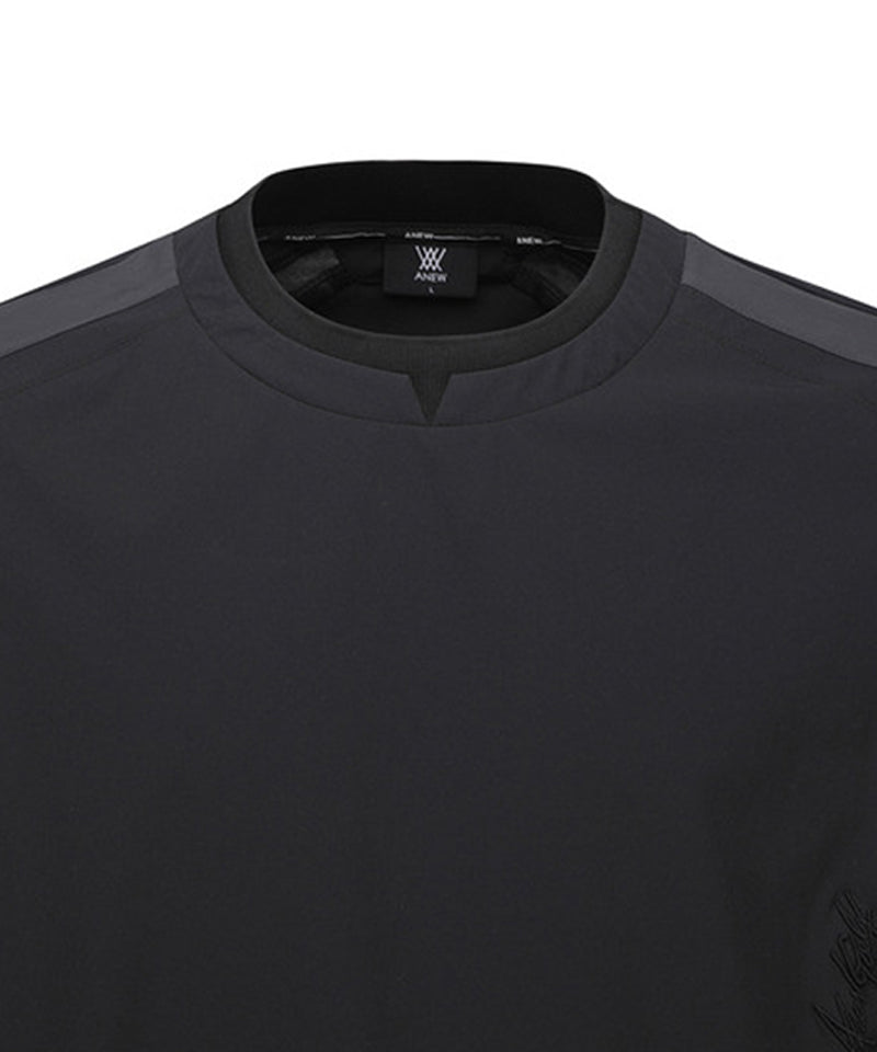 Men's Round Neck Anorak Jacket - Black