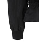 Women's Shirring Point MA-1 Jacket - Black