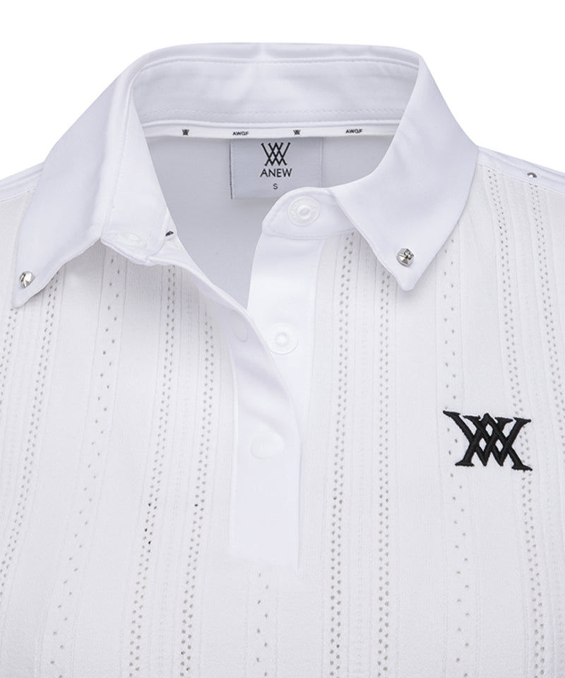 ANEW Golf Women's SM Textured Hybrid Short T-Shirt - White