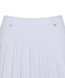 Women's Double Layer Pleats Skirt - White