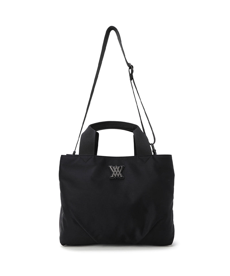 Uni Double Pocket Tote Bag - Black