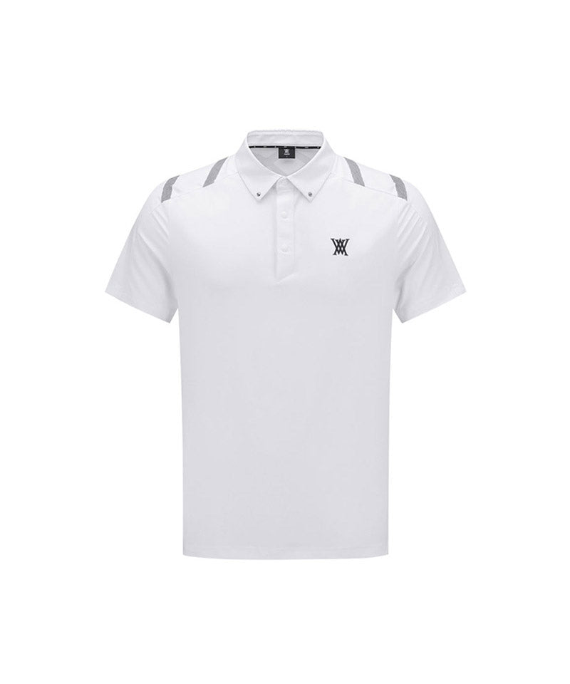Men Ice Dots Logo Pattern Short T-Shirt - White