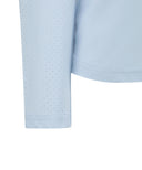 Women's Back Ventilation Logo Tape Point Long T-Shirt - S/Blue